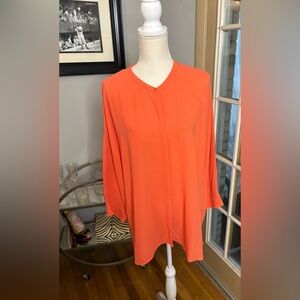 Eileen Fisher Vibrant Orange Blouse
